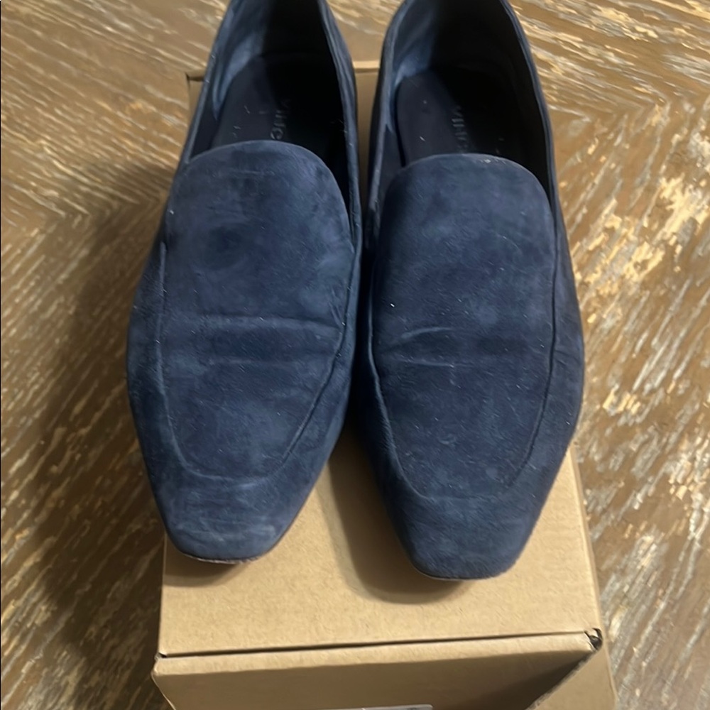 Woman’s Blue Suede Loafers